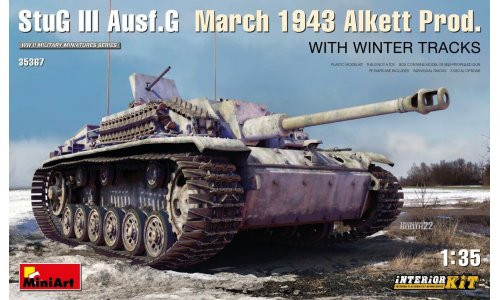 MiniArt 35367 StuG III Ausf. G March 1943 Alkett Prod w/Winter Tracks Interior Kit 1/35 Plastic Model Kit