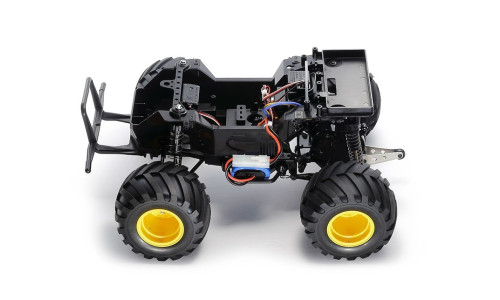 Tamiya 58755 Lunch Box Evo showcasing detailed panels, bright colours and iconic monster‑van proportions