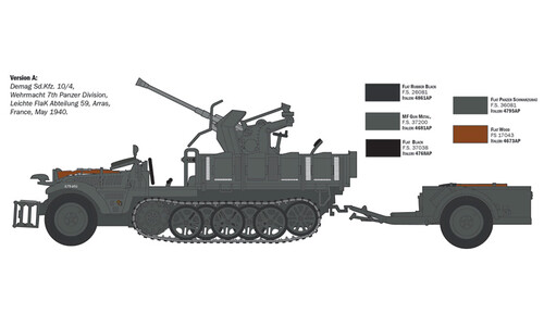 Italeri SD.KFZ.10/4 with FLAK 30 and crew 6395 Version A