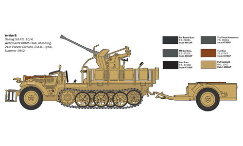 Italeri SD.KFZ.10/4 with FLAK 30 and crew 6395 Version B