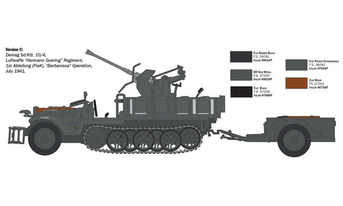 Italeri SD.KFZ.10/4 with FLAK 30 and crew 6395 Version C