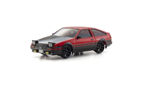 Kyosho Toyota Sprinter Trueno AE86 First Mini-Z in Red/Black with accurate proportions and iconic Initial D-era styling