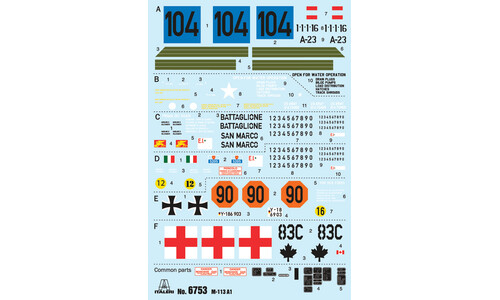 Italeri M-113A1 APC 6753 Decals