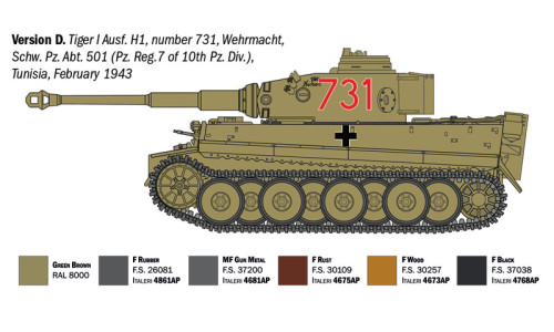 Italeri Tiger I Ausf. H (Tp) plastic model kit 6767 delivering authentic WWII armour detailing, quality engineering and collector appeal
