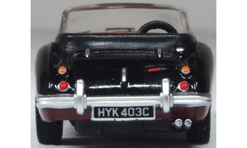Oxford Diecast Austin Healey 3000 1/76 scale diecast model in Black/Burgundy finish with fine detailing