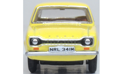 Oxford Diecast 76FE004 Ford Escort Mk1 Daytona Yellow Diecast Model