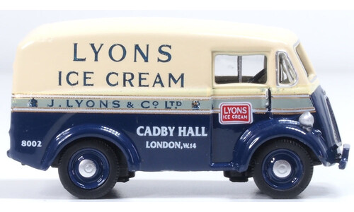 Oxford Diecast 76MJ013 Morris J Van Lyons Ice Cream Miniature Replica