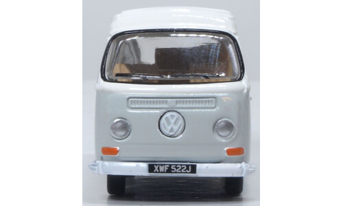 Oxford Diecast 76VW032 VW Bay Window Camper Silver Grey/White Diecast Model