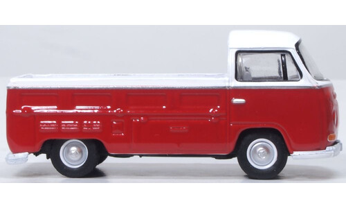 Oxford Diecast 76VW033 VW Bay Window Pick Up Poppy Red/White Miniature Replica