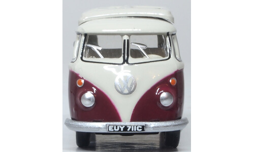 Oxford Diecast 76VWS010 VW T1 Camper Titan Red/Beige Grey Diecast Model