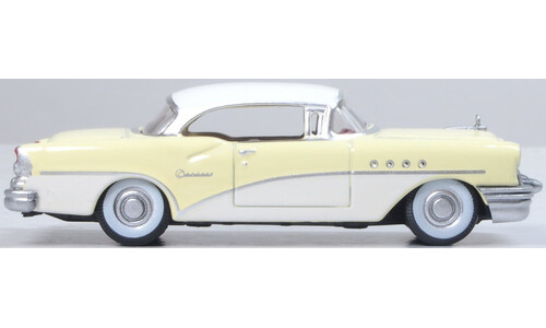 Oxford Diecast 87BC55008 1955 Buick Century Condor Yellow/Dover White Miniature Replica