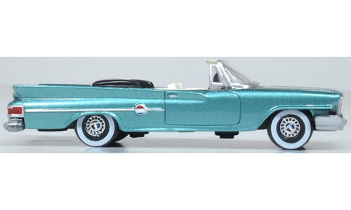 Oxford Diecast 87CC61005 1961 Chrysler 300 Convertible (Open) Pinehurst Green Miniature Replica