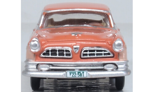 Oxford Diecast 87CNY55002 1955 Chrysler New Yorker Deluxe Coupe St. Regis Desert Sand/Canyon Tan Diecast Model