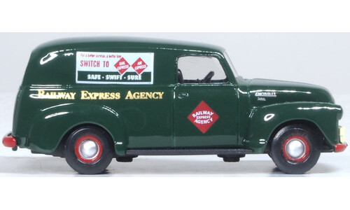 Oxford Diecast 87CV50005 1950 Chevrolet Panel Van Railway Express Agency Miniature Replica