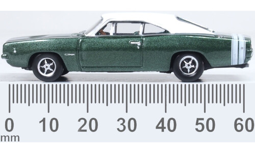 1968 Dodge Charger Racing Green/White Oxford Diecast 87DC68005 Limited Edition Model