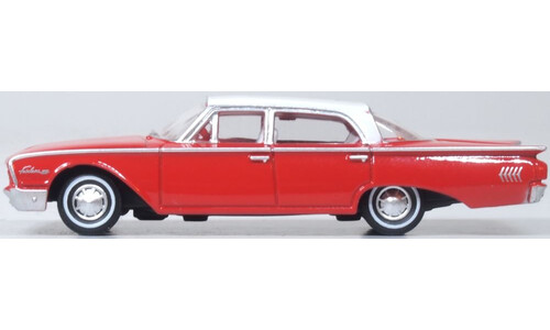 1960 Ford Fairlane 500 Town Sedan Monte Carlo Red/Corinthian White Oxford Diecast 87FF60001 Display Model