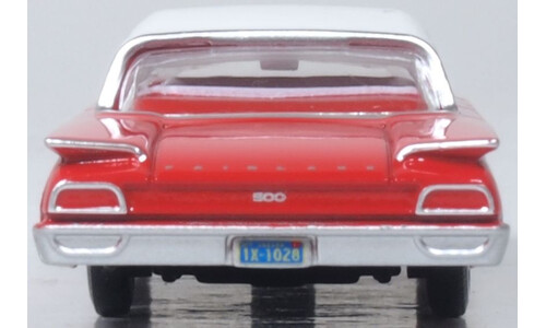 1960 Ford Fairlane 500 Town Sedan Monte Carlo Red/Corinthian White Oxford Diecast 87FF60001 Scale Collectible