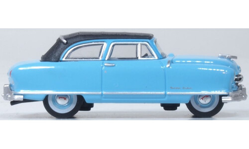 Oxford Diecast 87NR50001 1950 Nash Rambler Custom Landau Convertible Strato Blue Miniature Replica
