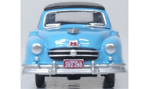 Oxford Diecast 87NR50001 1950 Nash Rambler Custom Landau Convertible Strato Blue Diecast Model