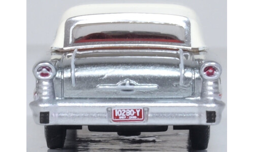 1957 Oldsmobile 88 Convertible (closed) Juneau Gray/Accent Red/White Oxford Diecast 87OC57003 Scale Collectible