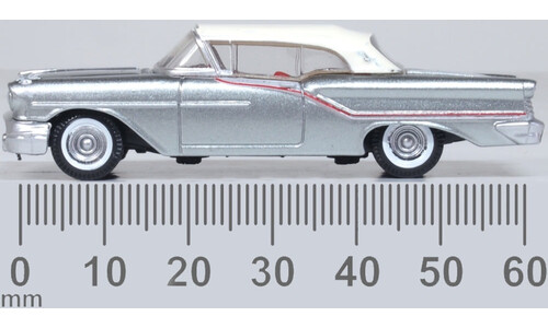 1957 Oldsmobile 88 Convertible (closed) Juneau Gray/Accent Red/White Oxford Diecast 87OC57003 Limited Edition Model
