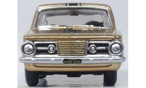 Oxford Diecast 87PB65001 1965 Plymouth Barracuda Gold Diecast Model
