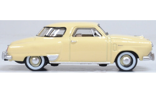 Oxford Diecast 87SC50001 1950 Studebaker Champion Starlight Coupe Tulip Cream Miniature Replica1950 Studebaker Champion Starlight Coupe Tulip Cream Oxford Diecast 87SC50001 Display Model
