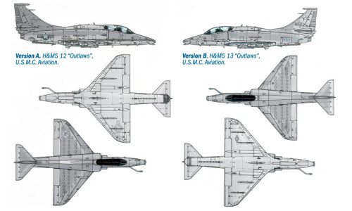 Italeri OA-4M Skyhawk 1/72 90165 showcasing detailed cockpit features, compact jet-fighter design and military aviation realism