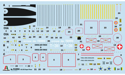 Italeri 91096 AS332 Super Puma 1/72 scale model with accurate proportions, detailed airframe features and modern utility helicopter styling