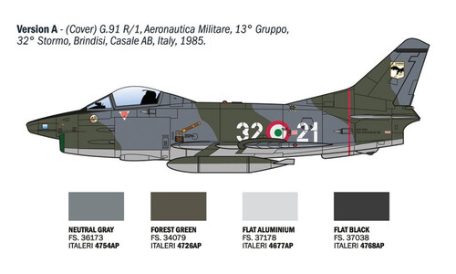 Italeri 92645 1/48 FIAT G.91 R Detailed Model Kit