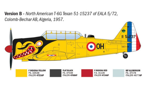 Italeri 1/48 T-6G Texan model kit 92652 offering detailed panel lines, realistic aircraft features and display-ready presentation
