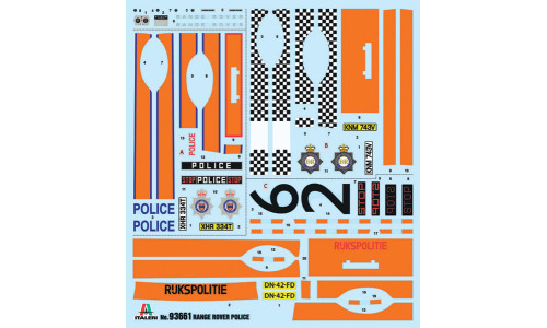 Italeri 93661 Range Rover Police 1/24 scale model with accurate proportions, emergency vehicle detailing and authentic markings