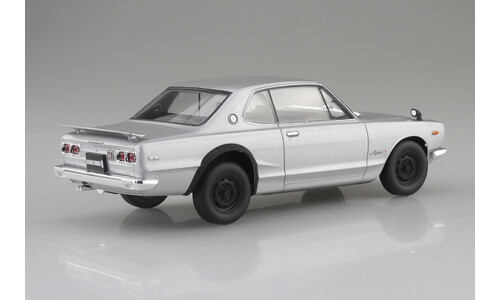 Aoshima KPGC10 Skiline HT 2000GT-R 1970 Silver A006589 Rear-Right