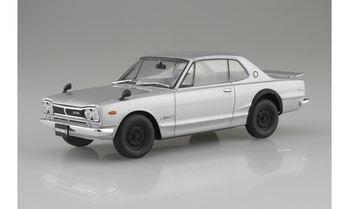 Aoshima KPGC10 Skiline HT 2000GT-R 1970 Silver A006589 Front-Left