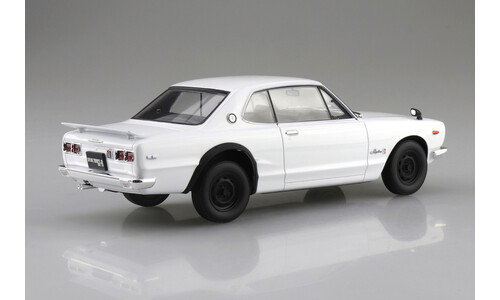 Aoshima KPGC10 Skyline HT 2000GT-R 1971 White A006590 Rear-Right