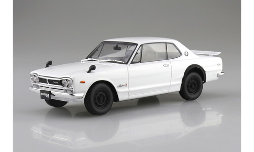 Aoshima KPGC10 Skyline HT 2000GT-R 1971 White A006590 Front-Left