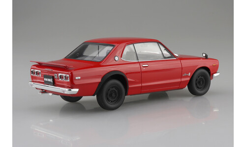 Aoshima KPGC10 Skyline Ht 2000GT-R 1970 Red A006591 Rear-Right