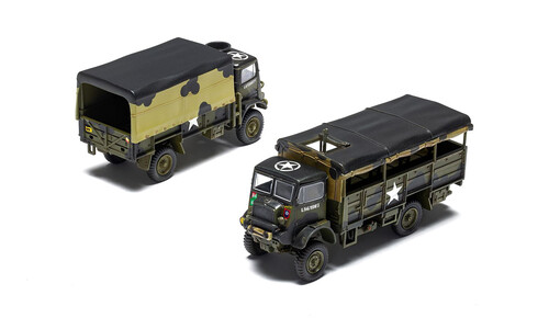 Airfix WWII 3-Ton G.S. and Troop Trucks A03306A Front-Rear