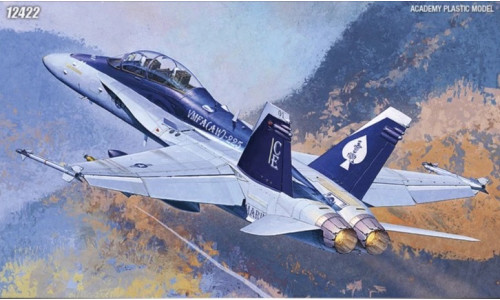 Academy 1/72 F/A-18D Hornet US Marines plastic model kit with detailed cockpit and twin-seat canopy