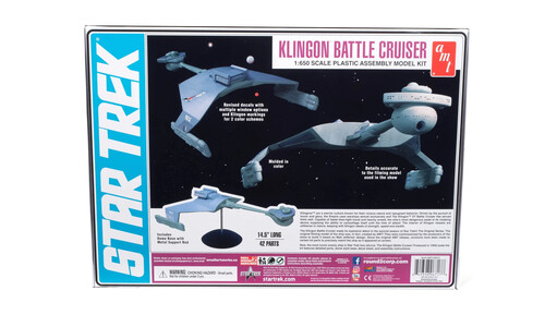 AMT Star Trek The Original Series Klingon Battle Cruiser AMT1428 Box Back