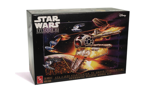 AMT Star Wars Revenge of the Sith Jedi Starfighter vs Droid Fighters AMT1436 Box Art Front