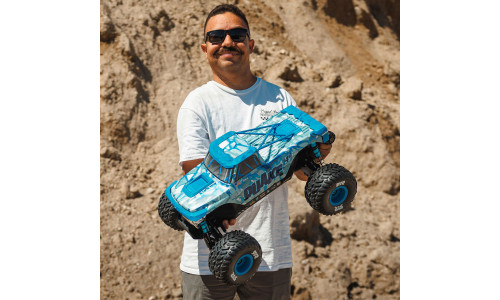 Arrma 1/8 Quake 4S White Blue ARA4437T2 featuring aggressive monster truck styling and powerful 4WD performance