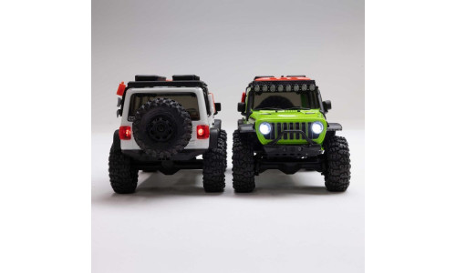 Axial Jeep Wrangler JLU SCX30 1/30 scale White RTR brushed crawler with display‑ready finish and off‑road capability