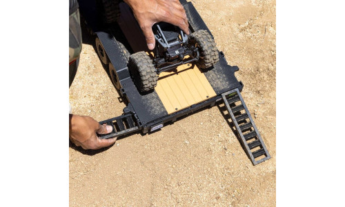 Axial AXI-3409# SCX10 Flat Bed Trailer with rugged construction and detailed metal-style deck appearance