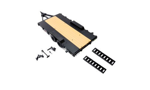 Axial AXI-3409# 1/10 SCX10 Flat Bed Trailer featuring stable wheelbase, detailed fenders and scale realism