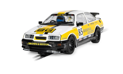 Scalextric 1/32 Ford Sierra RS500 C4628 driven by Dan Brown in YTCC 2024 featuring authentic decals and high‑detail bodywork