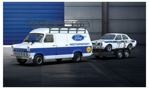 Scalextric 1/32 Ford Motorsport Transit and Escort Mk1 Twin Car Pack Slot Car (C4649A) with detailed classic Ford styling