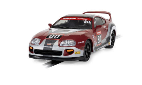 Scalextric Toyota Supra 1/32 British GT 2003 slot car featuring high‑detail moulding, race graphics and classic early‑2000s styling