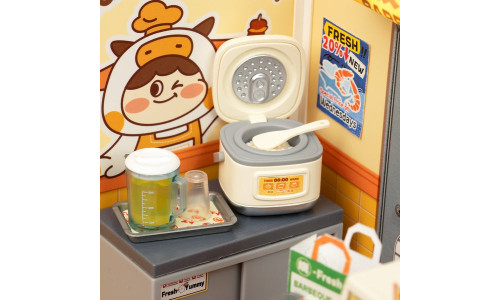 Rolife Night Out Food Stall DIY Miniature House with colorful signage and trendy night market details