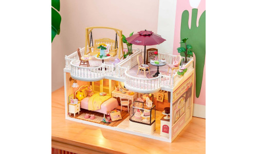 Sunny Break Terrace Puzzle – Wooden Craft Add-On for Super Creator Series Rooms